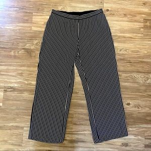 Black and White Pinstripe Wide Leg Pants